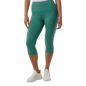 32 Degrees Cool Women's Green Teal Leggings M High Rise Stretch with Pockets